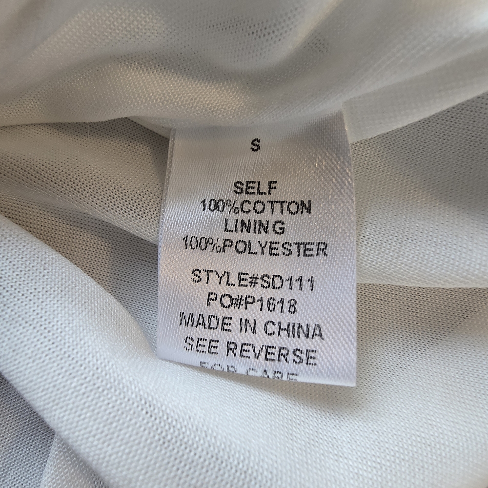 Stevie Hender White 100% Cotton Gauze Textured Dress Lightweight Size Small - Picture 4 of 8